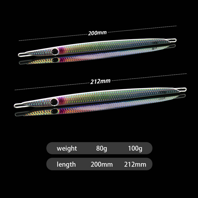 New Style 3D Printed Long UV Metal Artificial Hard Bait Jig Lead for Boat Fishing Tuna 80g 100g in Stock Wholesale – Hard Lure – view 2