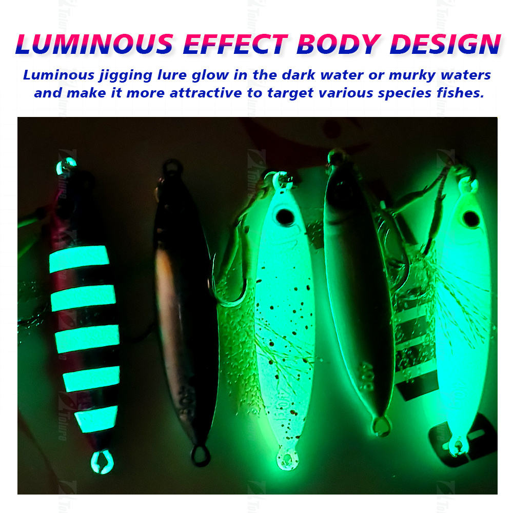 CHEERY Phantom 30g-80g Luminous Light-weight Iron Plate Lure Artificial Hard Bait for Sea Fishing Boat Use – Hard Lure – view 3