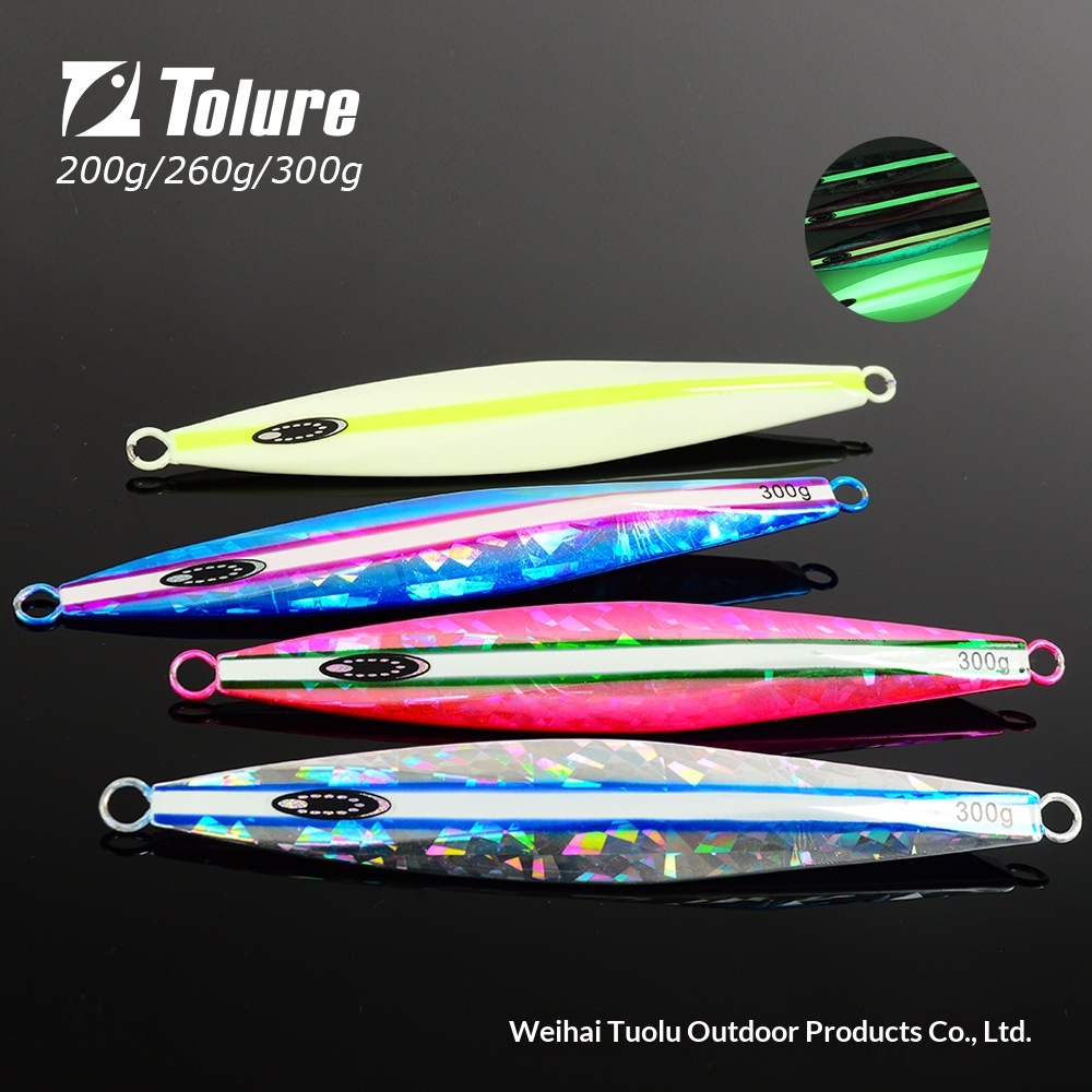Sea Fishing Luminous Laser Imitation Bionic Metal Jig Lead Fish Lure 200/260/300g Without Hooks for Grouper Spanish Mackerel – Hard Lure – view 5