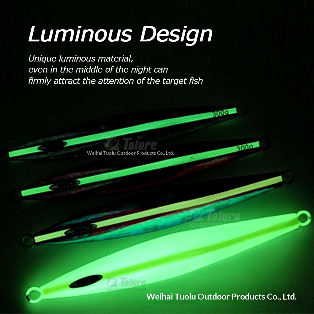 Sea Fishing Luminous Laser Imitation Bionic Metal Jig Lead Fish Lure 200/260/300g Without Hooks for Grouper Spanish Mackerel – Hard Lure – view 4