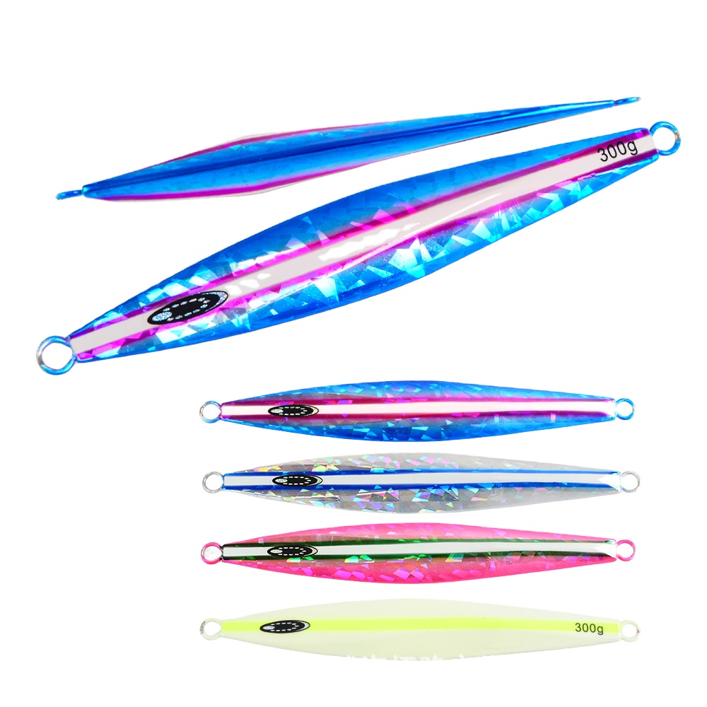 Sea Fishing Luminous Laser Imitation Bionic Metal Jig Lead Fish Lure 200/260/300g Without Hooks for Grouper Spanish Mackerel – Hard Lure – view 1