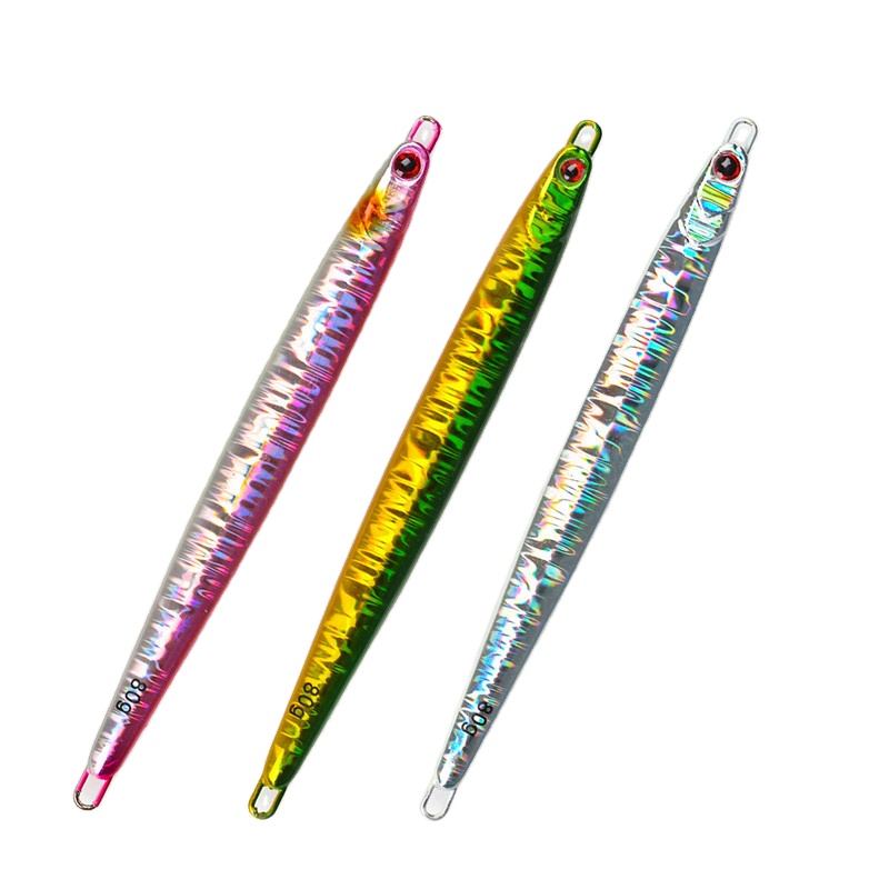 Stainless Steel Shore Casting Fast-Sinking Jig Lure 60g 80g Sea Boat Fishing Jigging Lure No Hooks for Yellow Jack Red Snapper – Hard Lure – view 1