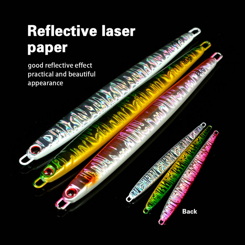 Stainless Steel Shore Casting Fast-Sinking Jig Lure 60g 80g Sea Boat Fishing Jigging Lure No Hooks for Yellow Jack Red Snapper – Hard Lure – view 2