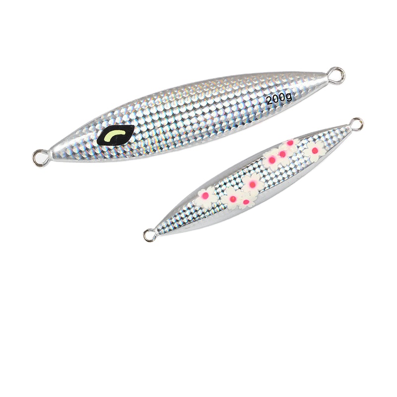 Deep-Sea Slow-Rolling Luminous Metal-Plate Laser Lure Bait 200g 250g 300g Slow-Sinking Lead Fish Bait Artificial Hard Bait Hooks – Hard Lure – view 1