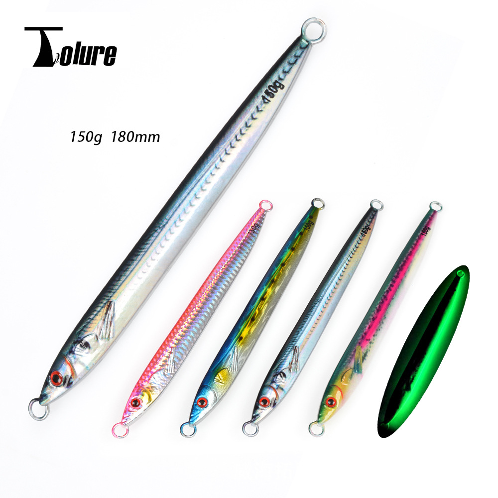 TL 3D Printed 150g Bionic Biomimetic Night-Luminous Fast-Sinking Metal Jig Minnow Lure for Spanish Mackerel and Bass – Hard Lure – view 1