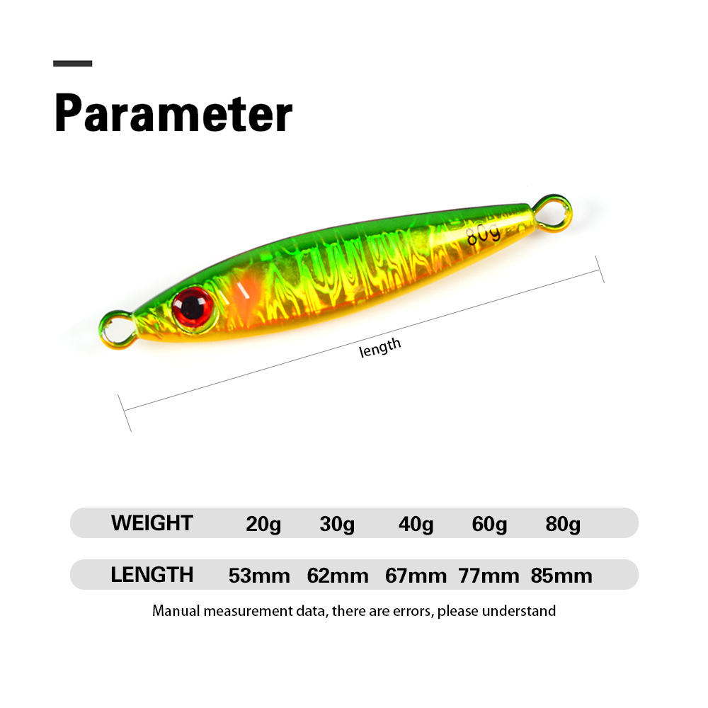 Cross-Border Xiao Pang New Color Lead Bait Long-Distance Casting Slow Jigging Laser Glow-in-the-Dark Metal Lure Hard Bait Fish – Hard Lure – view 3