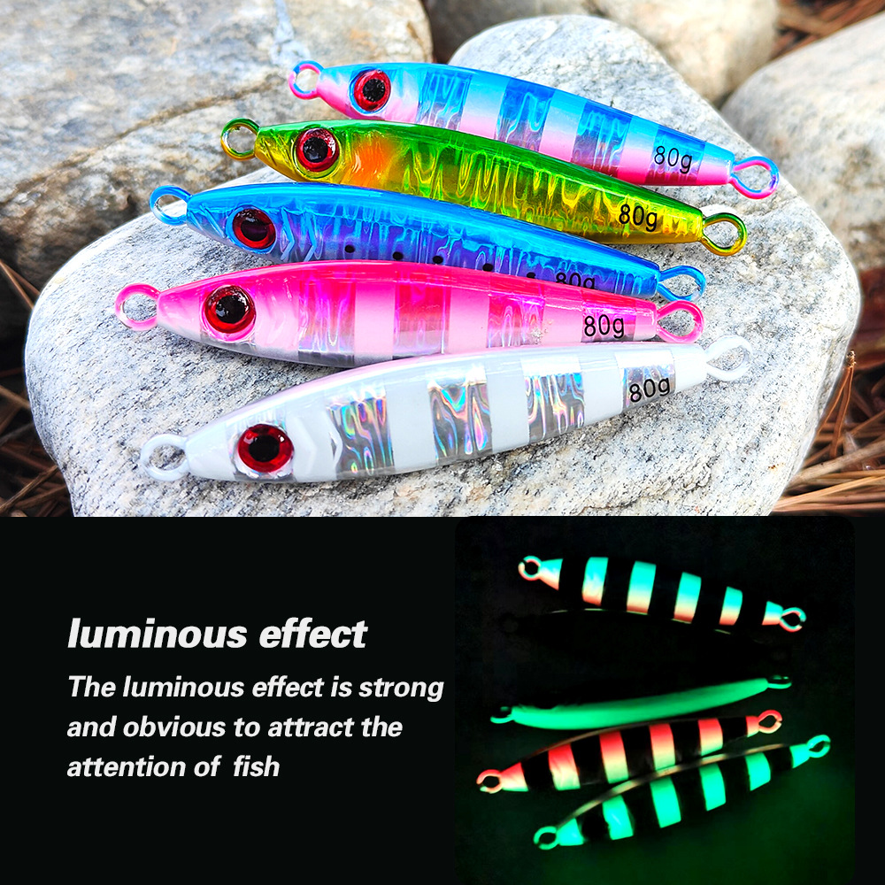 Cross-Border Xiao Pang New Color Lead Bait Long-Distance Casting Slow Jigging Laser Glow-in-the-Dark Metal Lure Hard Bait Fish – Hard Lure – view 5