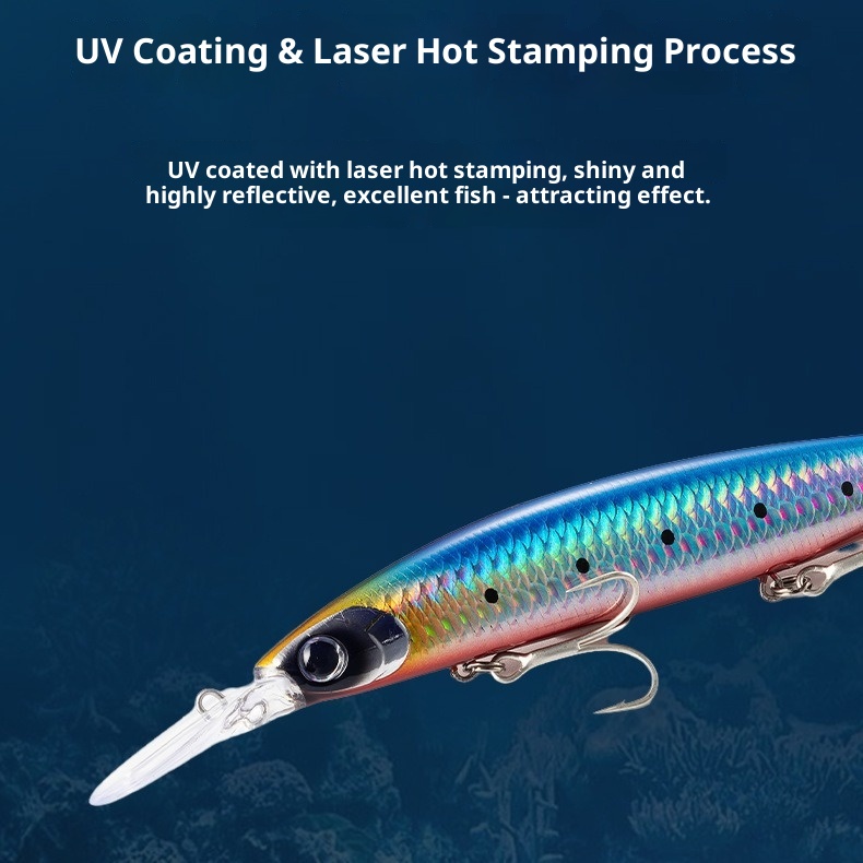 24g/30g ABS Printed Lure Bait Sinking Minnow Fishing Lure Long-Cast 3 Hooks UV Coating Laser Hot-Stamping Fake Fish Bait – Minnow – view 4
