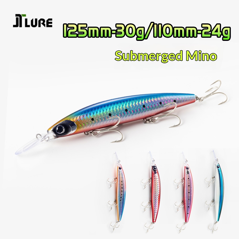 24g/30g ABS Printed Lure Bait Sinking Minnow Fishing Lure Long-Cast 3 Hooks UV Coating Laser Hot-Stamping Fake Fish Bait – Minnow – view 2