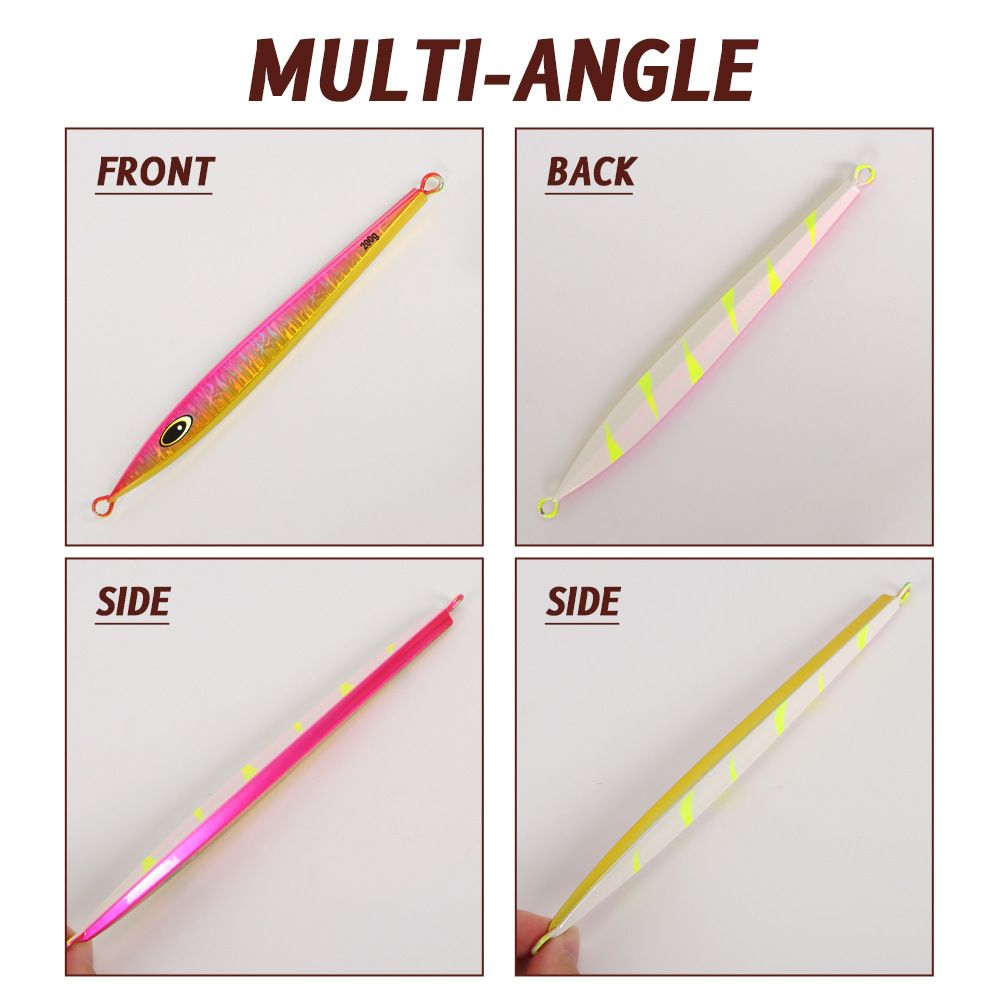 Cheery Glow-in-the-Dark Lure 130g-400g Artificial Hard Bait Boat Sea Fishing Saltwater Fish Slow-Jigging Triangle Diamond Shaped – Hard Lure – view 3