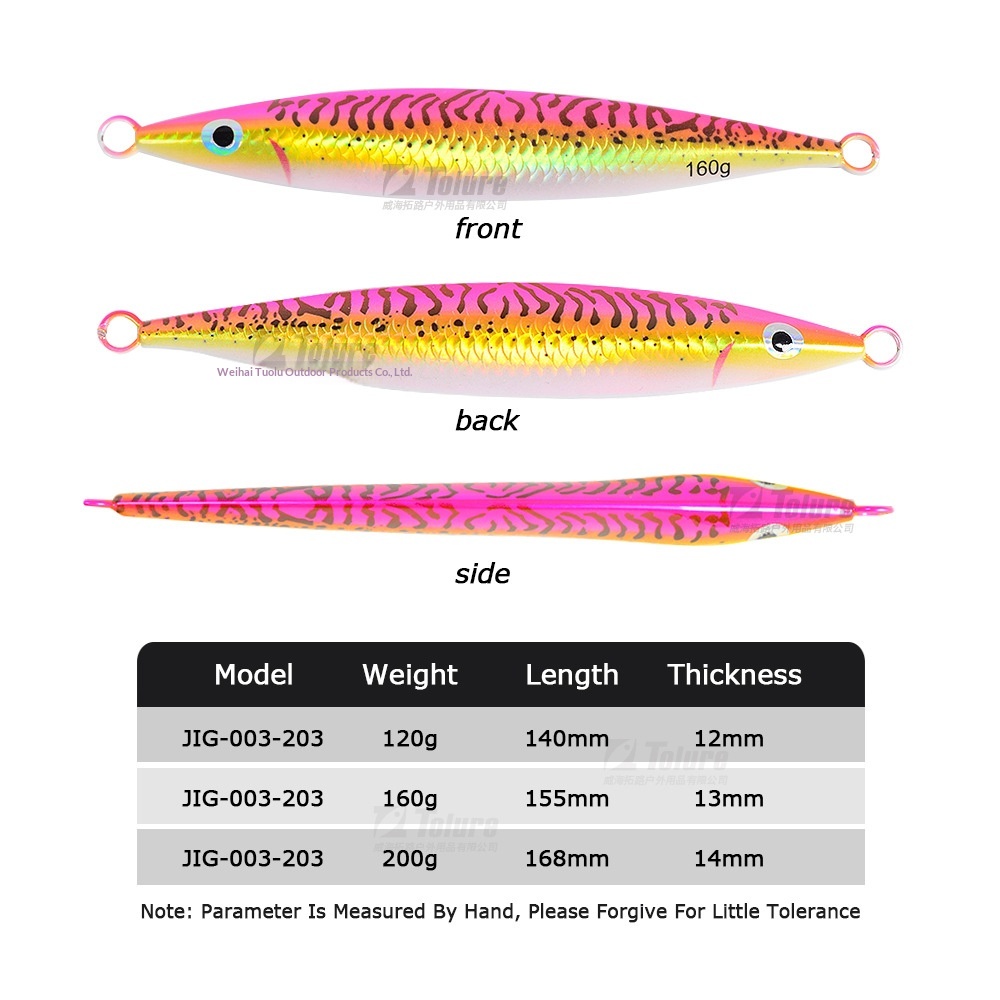 Glow-in-the-Dark 3D-Printed UV Artificial Hard Bait 120g-200g Slow-Rolling Metal Jig Lures for Spanish Mackerel Tuna Bass – Hard Lure – view 2