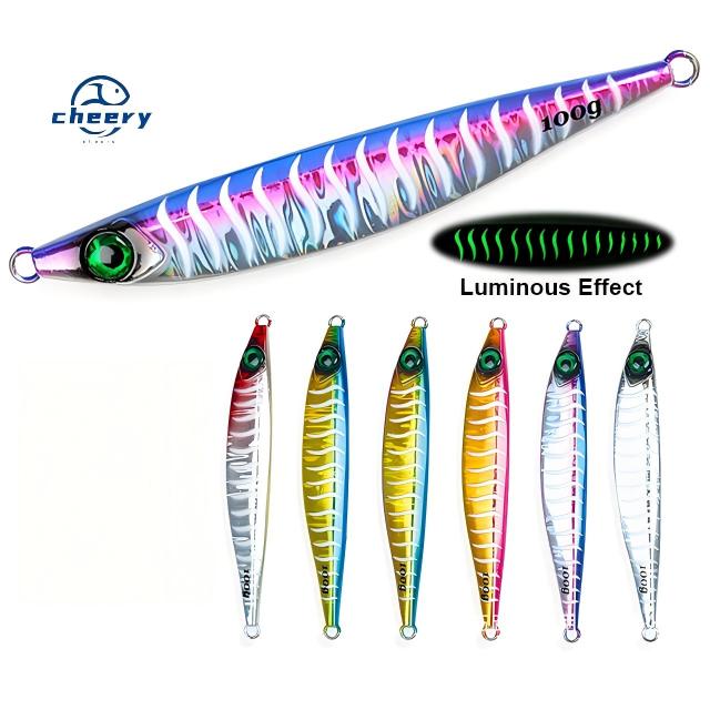CHEERY Long-Range Sea Fishing Boat Lure Bait 40g-100g Glow-in-the-Dark Striped Shore Casting Sardine Jig Lead for Saltwater Fish – Hard Lure – view 1