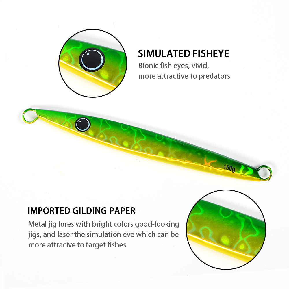 Fast-Sinking Artificial Hard Bait Jig Lure 150g Long-Cast Laser Metal Lead Jig Without Hooks for Jigging – Hard Lure – view 2