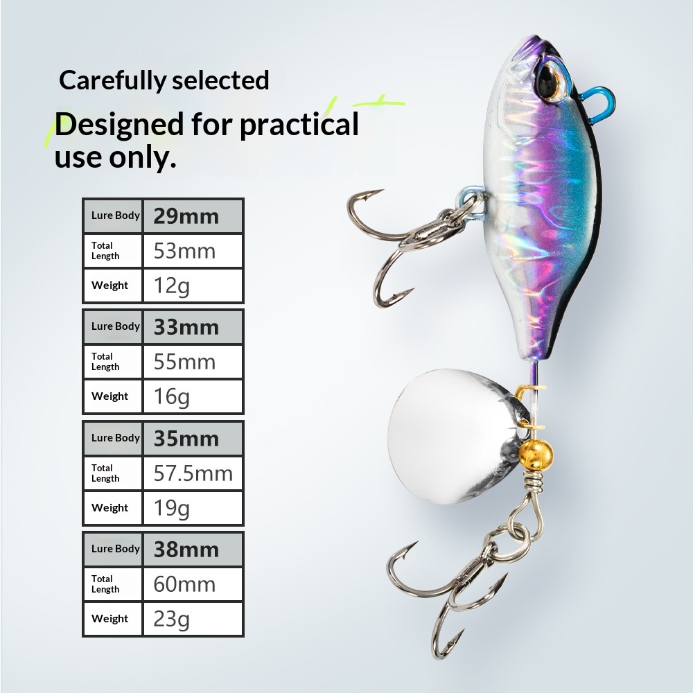 Lure Bait Spinning Sequin VIB Jig Lead Artificial Hard Bait 12g-23g Bass Perch Freshwater & Saltwater Set – Hard Lure – view 3
