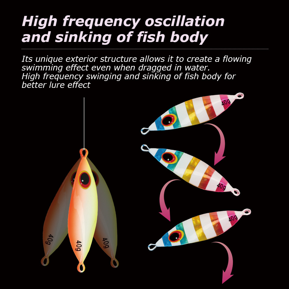 CHEERY Deep-Sea Lure Night-Glow Slow-Rolling Metal Jig Lead Fish 20g-150g Slow-Sinking Sea Boat Fishing No Hooks Artificial Bait – Hard Lure – view 4