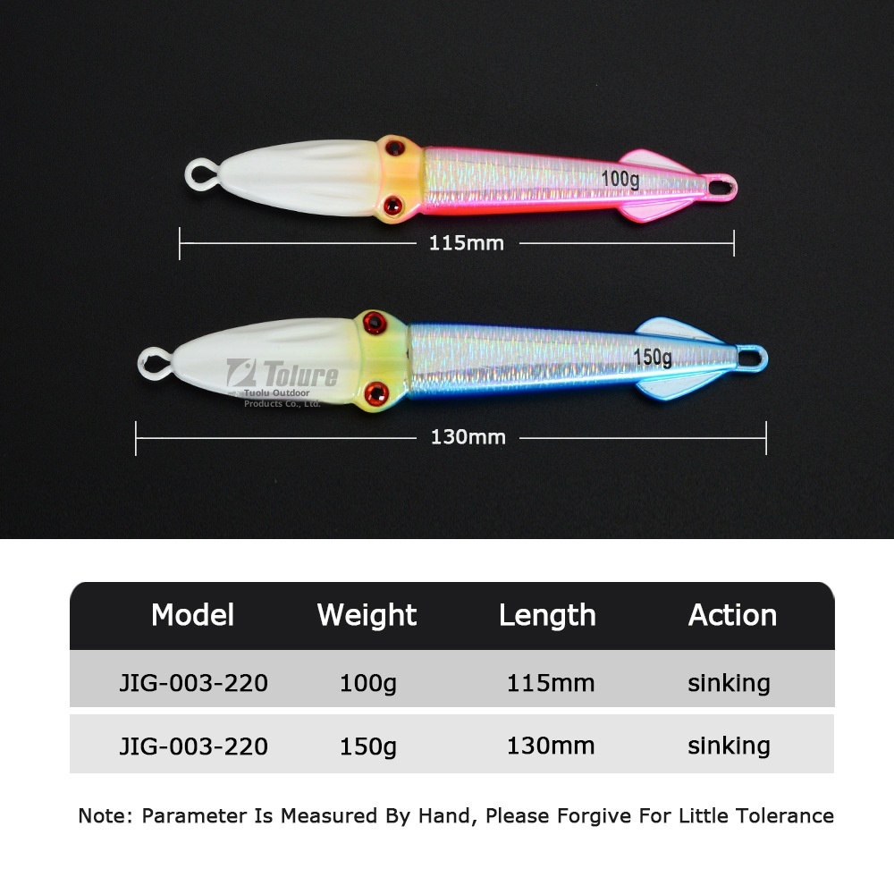 Luminous Laser Squid Jig 100g 150g Lead Artificial Hard Bait Without Hooks for Sea & Boat Fishing Slow Jigging Lure – Hard Lure – view 2
