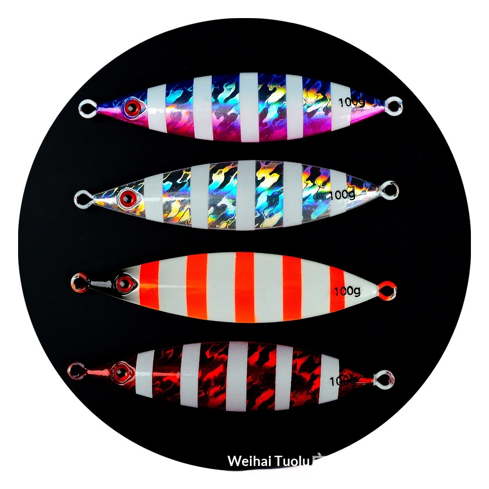 TL Luminous Slow-Rolling Metal Jig Lure 3D Bionic Eyes Saltwater Boat Fishing Artificial Hard Bait 60g-200g – Hard Lure – view 3