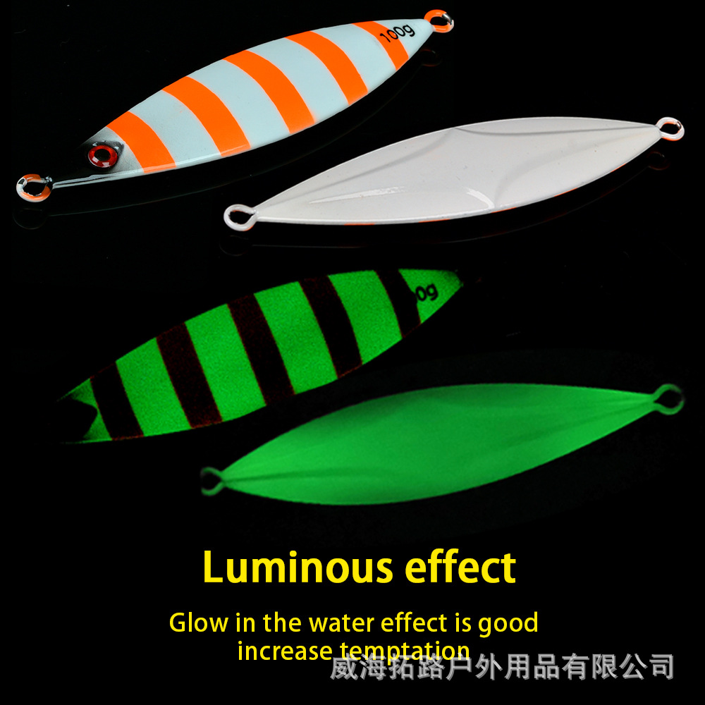 TL Luminous Slow-Rolling Metal Jig Lure 3D Bionic Eyes Saltwater Boat Fishing Artificial Hard Bait 60g-200g – Hard Lure – view 5