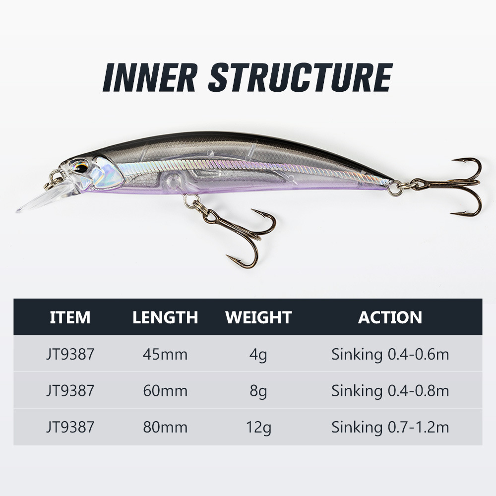 Cheery Lure Bait Spearhead Minnow Trembling Sinking 8g 12g 15g Mandarin Fish Bass Artificial Hard Bait Stainless Steel Trolling – Minnow – view 2