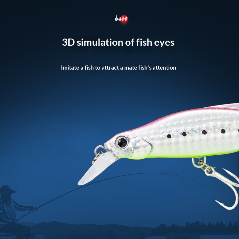 90mm/35g ABS Printed Factory Wholesale In-Stock Sinking Minnow Luminous Eye Laser Hot-Stamping Artificial Hard Bait Fishing Lure – Hard Lure – view 3