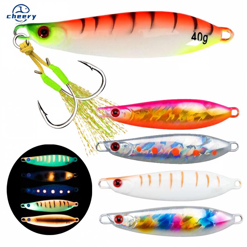 CHEERY Trail-Opening Curved Blade Lure Metal Jig Lead Fish Hook Noctilucent Bionic Sea Boat Fishing Saltwater Fish Wholesale – Hard Lure – view 1