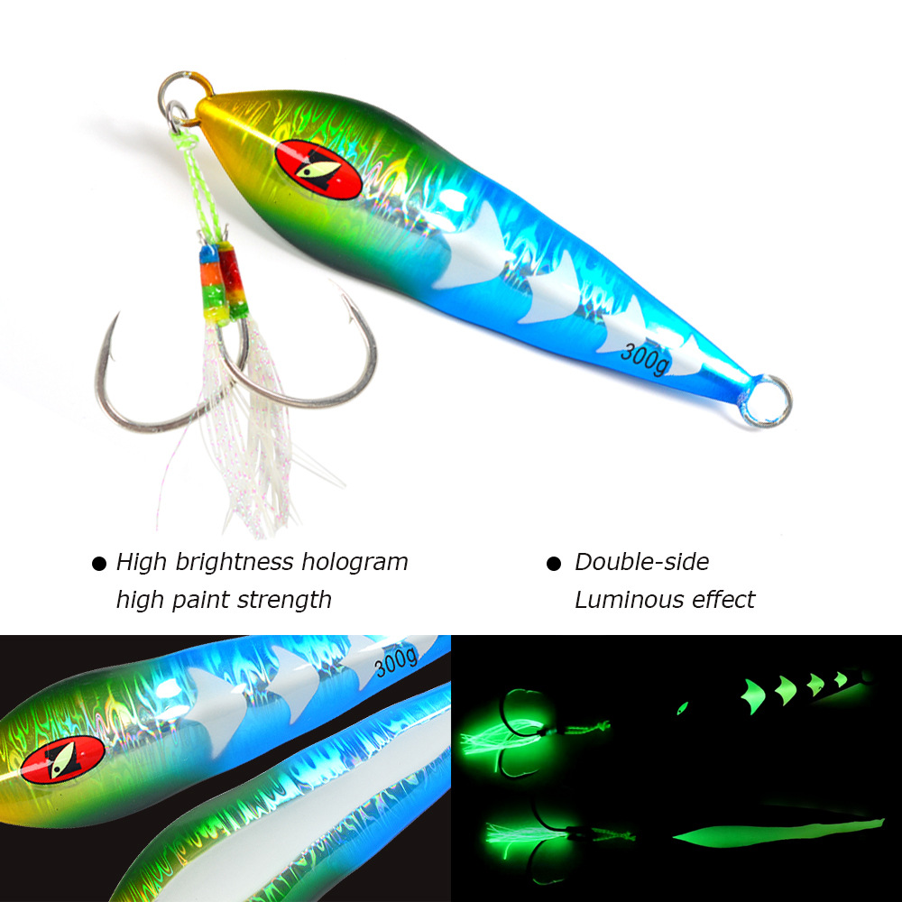 Lure Metal Jig Sea & Boat Fishing Luminous Bare Plate Fast-Sinking Bionic Boat-Shaped Without Hooks – Hard Lure – view 4