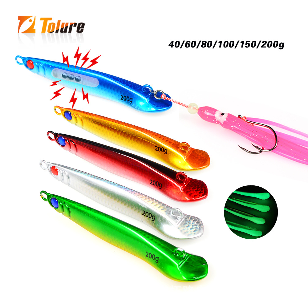 TOLURE TL Laser Gold Dragon Fish Yan Yue Iron Plate 40g-200g Built-in Rattle Beads Biomimetic Sea Fishing Bottom Tossing Long – Hard Lure – view 3