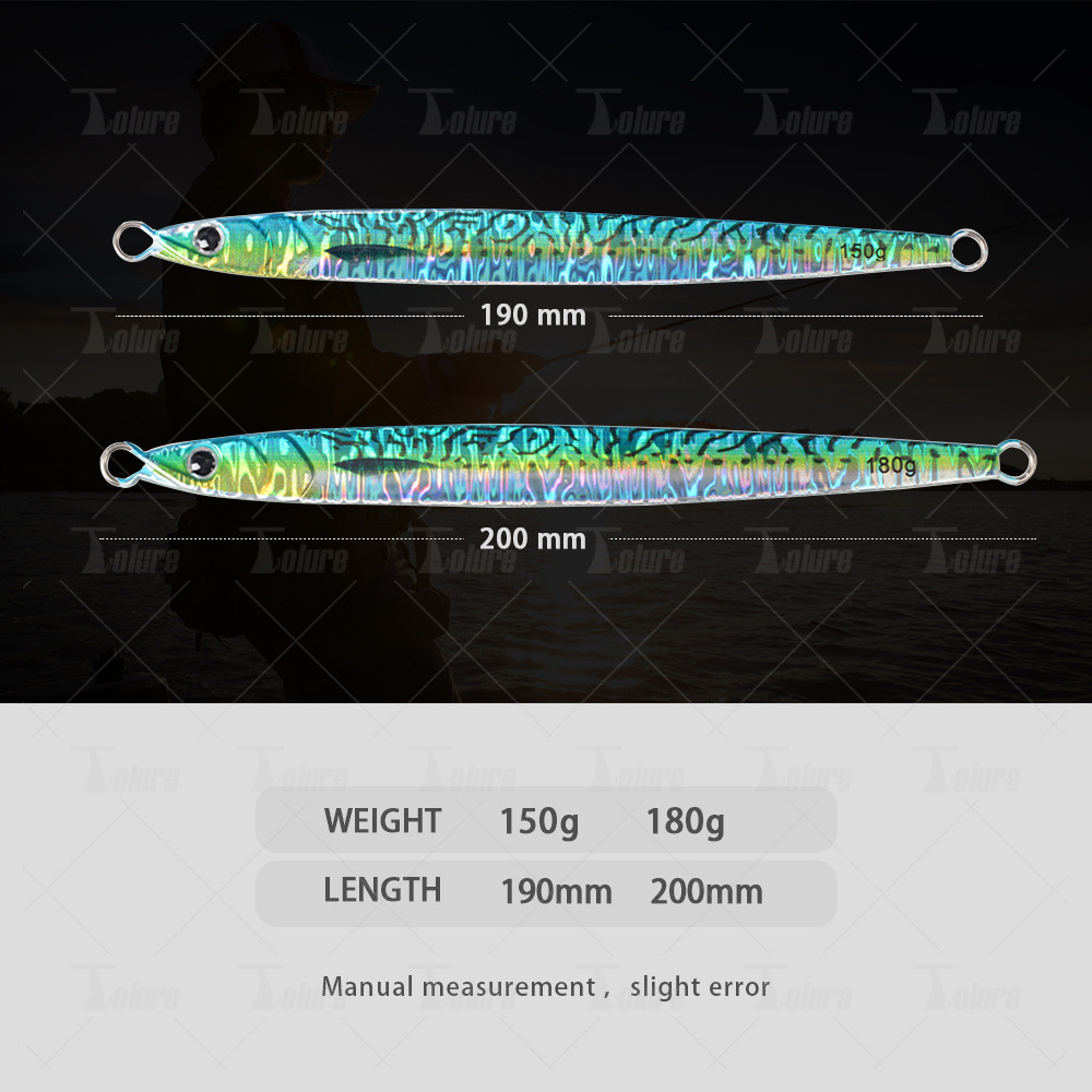 Lure Bait TK Fast-Sinking Metal Plate Noctilucent UV Lead Fish 150g 180g Sea Boat Fishing Tuna Squid Red Yellow Hard Bait No – Hard Lure – view 2