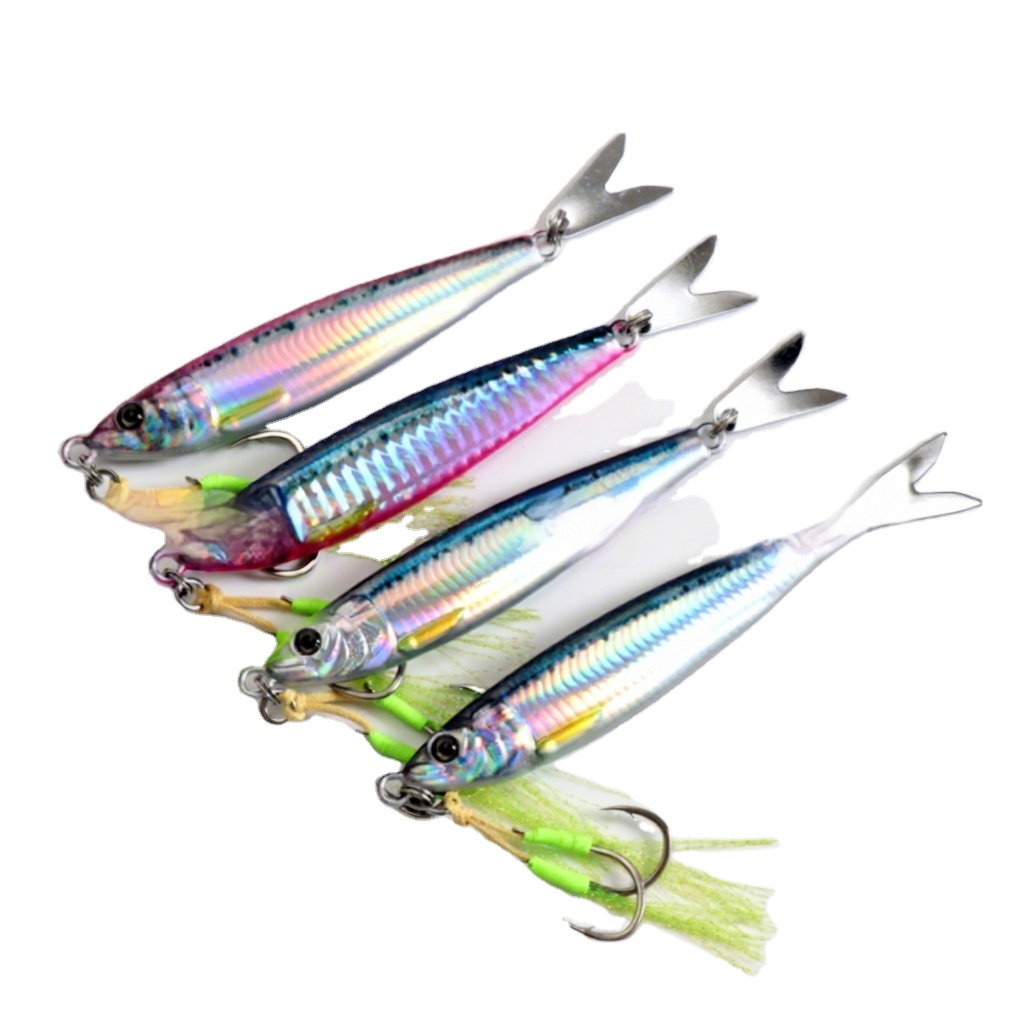 Trail-Blazing Little Sprite Iron Plate Lure Slow Shake Long-Cast Spanish Mackerel Sequin Sea Fishing Boat Fishing Artificial – Hard Lure – view 1