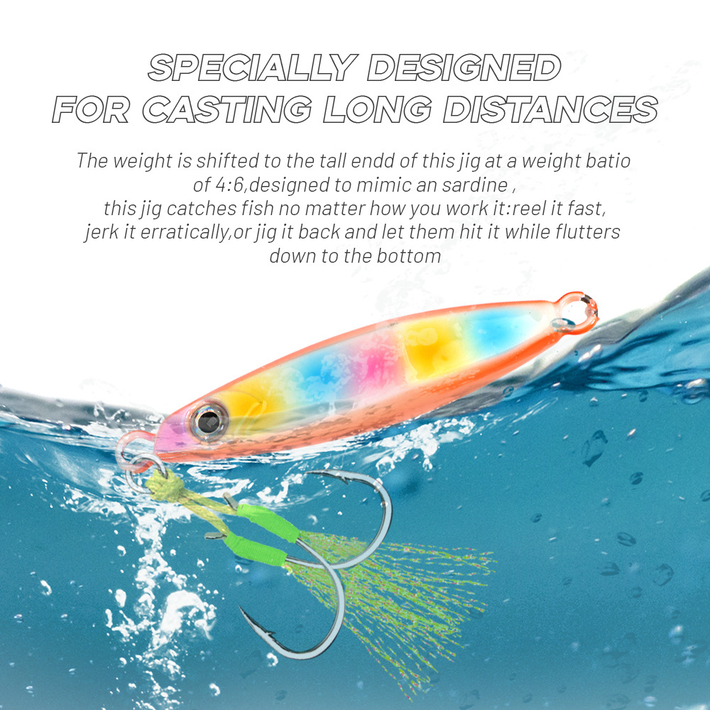 Lead Jig Fish Lure 40g-100g Artificial Hard Bait for Sea & Boat Fishing Long-Cast Glow-in-the-Dark – Hard Lure – view 4