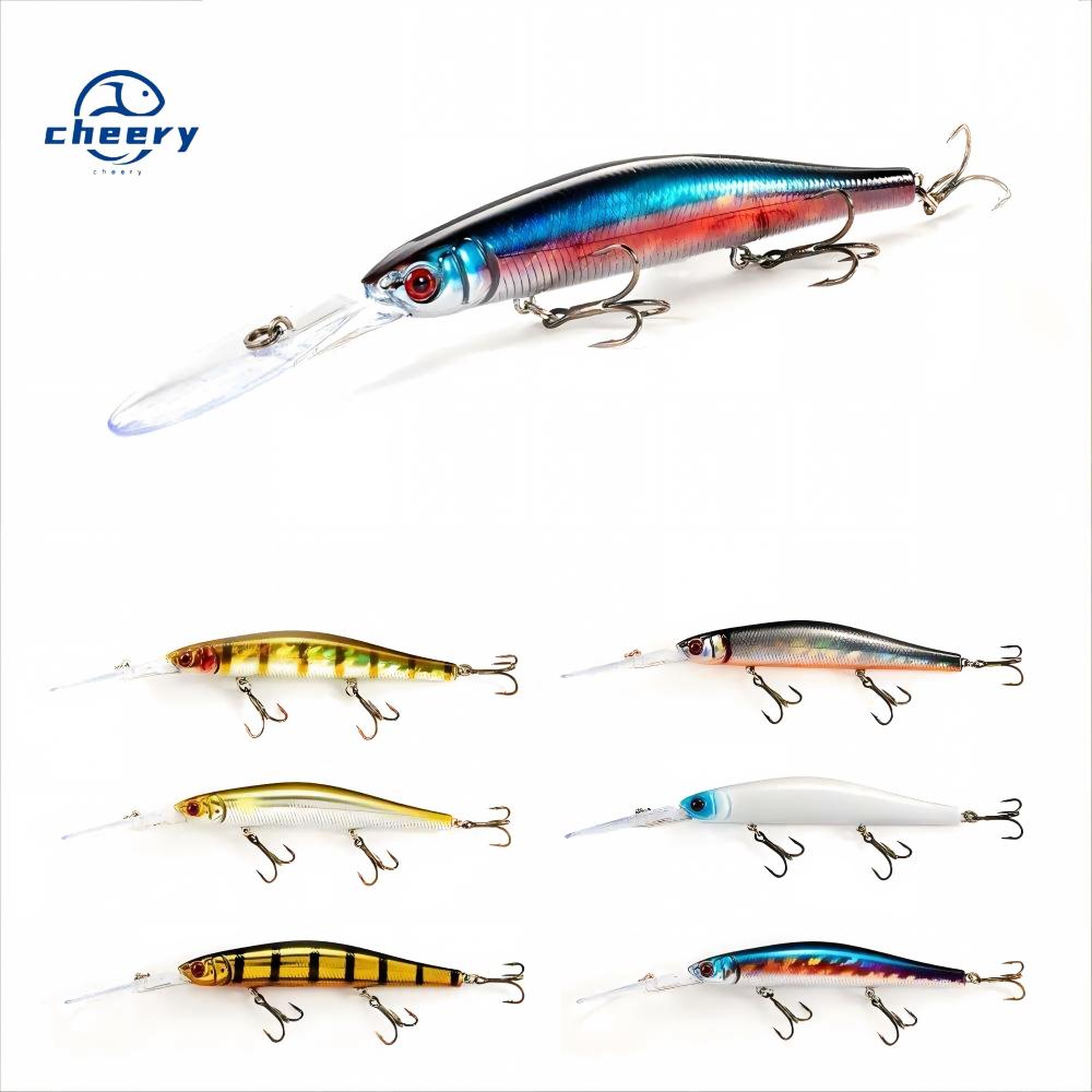 CHEERY Cross-Border Artificial Hard Bait Long-Distance Casting Stainless Steel Big Tongue Plate Minnow Rattle Beads 115cm 20g – Hard Lure – view 1
