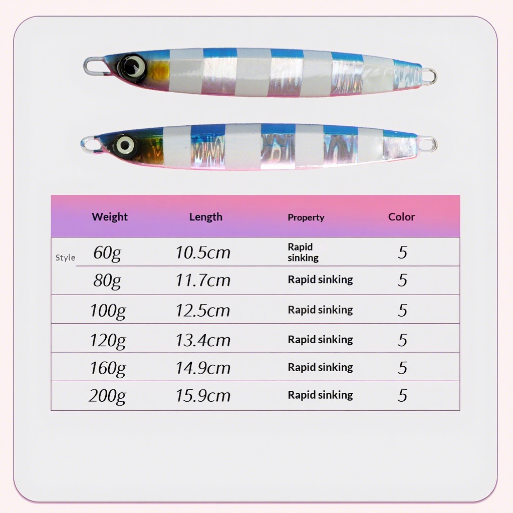 Cross-Border Hot-Selling Metal Jig Lure Sea & Boat Fishing Fast-Sinking Slow-Rolling Night-Glow Spanish Mackerel Bait Hooks – Hard Lure – view 2