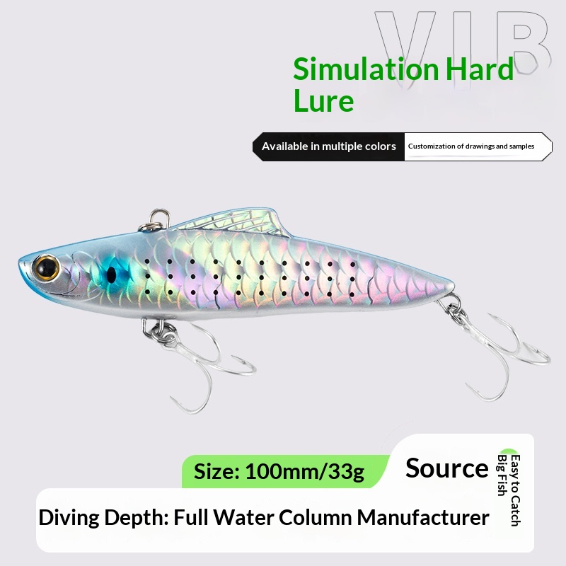 3D Simulation Painting ABS Artificial Hard Bait Full-Water-Column Vib Lure 100mm/33g Full-Body Fish Scales Laser Reflective Fake – Hard Lure – view 3