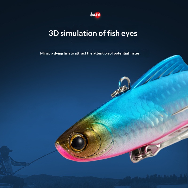 3D Simulation Painting ABS Artificial Hard Bait Full-Water-Column Vib Lure 100mm/33g Full-Body Fish Scales Laser Reflective Fake – Hard Lure – view 4