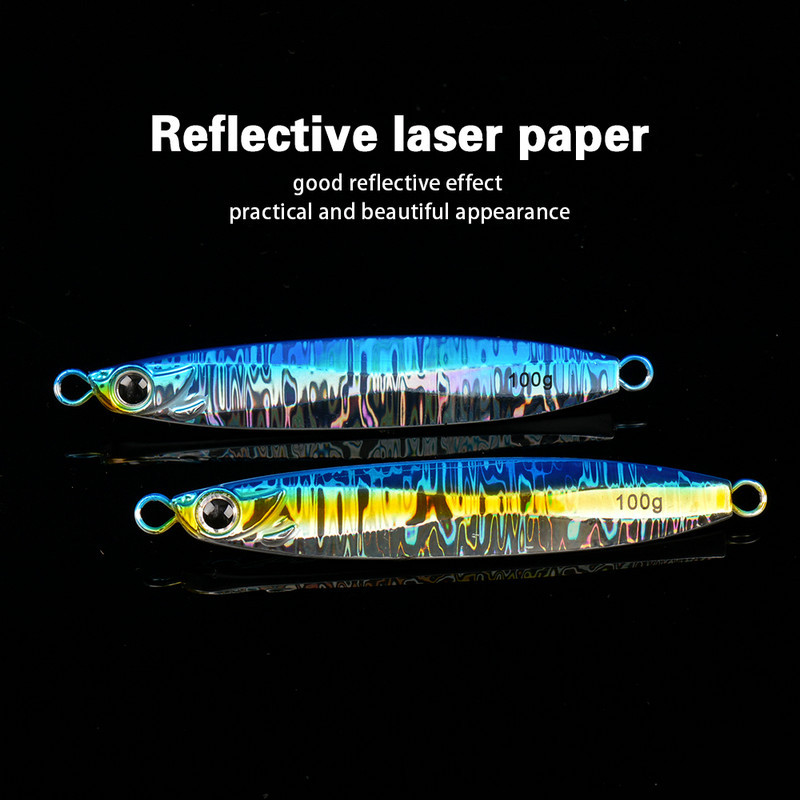 Japanese-Style Laser 60g 100g Iron Plate Lure Boat Fishing Sea Fishing Artificial Hard Bait Lead Fish Mackerel/Barracuda Bait – Hard Lure – view 3