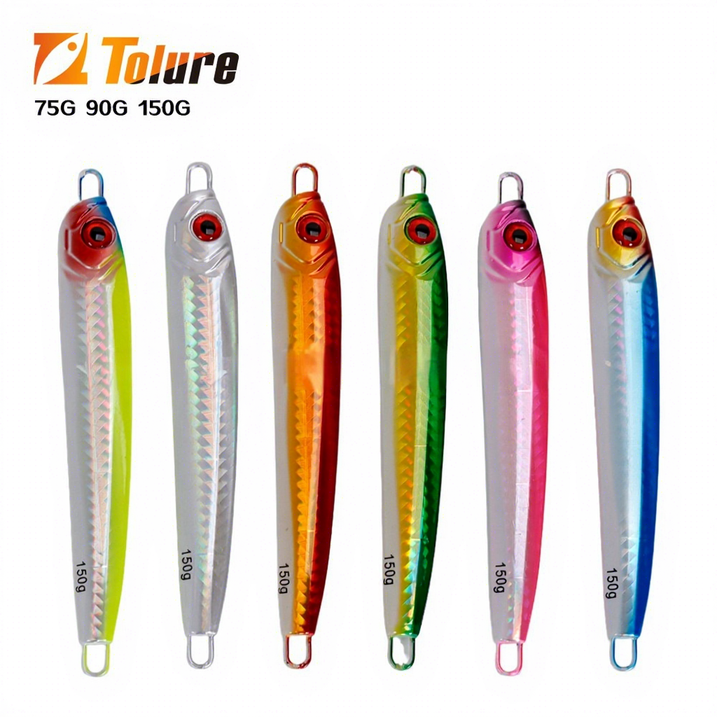 Tuolu Sea Fishing Lure Artificial Metal Jig Big-Head Metal Plate Boat Fishing Full-Water-Column Lead Fish Bait 75g 90g 150g – Hard Lure – view 4