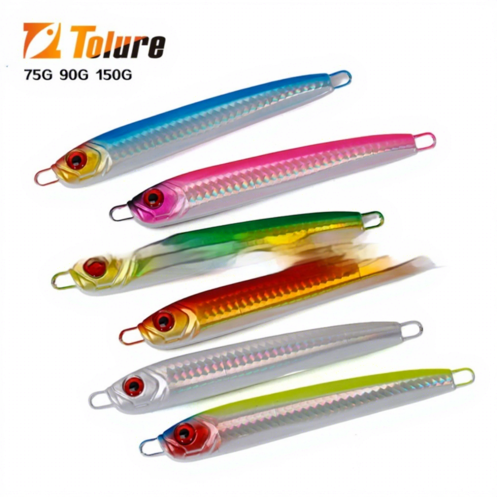 Tuolu Sea Fishing Lure Artificial Metal Jig Big-Head Metal Plate Boat Fishing Full-Water-Column Lead Fish Bait 75g 90g 150g – Hard Lure – view 2