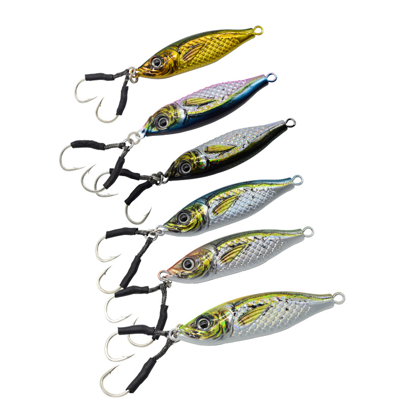 3D Printed Metal Jig Fish Lure for Sea Boat Fishing Saltwater Fish Long-Cast Slow-Rolling Glow-In-The-Dark Artificial Hard Bait – Hard Lure – view 1