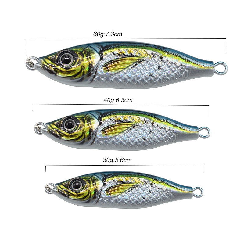 3D Printed Metal Jig Fish Lure for Sea Boat Fishing Saltwater Fish Long-Cast Slow-Rolling Glow-In-The-Dark Artificial Hard Bait – Hard Lure – view 4