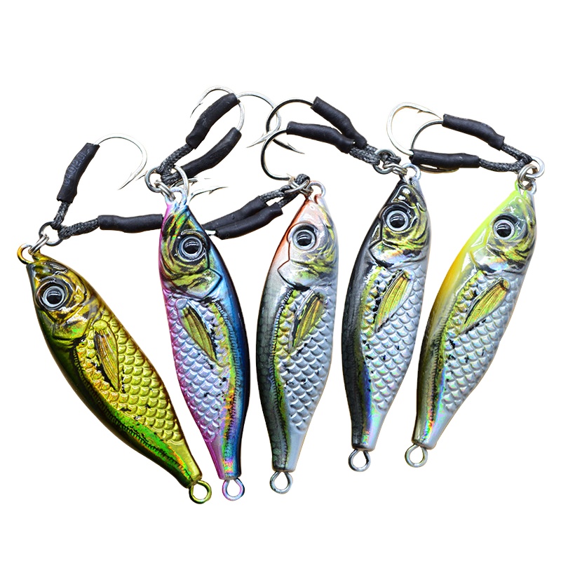 3D Printed Metal Jig Fish Lure for Sea Boat Fishing Saltwater Fish Long-Cast Slow-Rolling Glow-In-The-Dark Artificial Hard Bait – Hard Lure – view 3