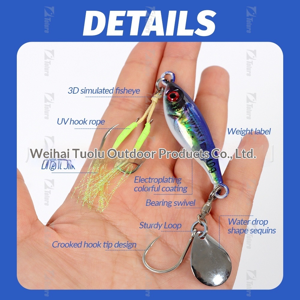 New Small Metal Jig Bait Hook Sequins Artificial Hard Bait Long-Distance Casting Sea Fishing Boat Fishing Bass – Hard Lure – view 3
