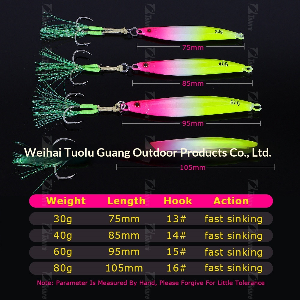 CHEERY Hot-Selling 30g-80g Lead Artificial Hard Bait Lure for Boat Sea Fishing Long-Distance Casting Targeting Spanish Mackerel – Hard Lure – view 2
