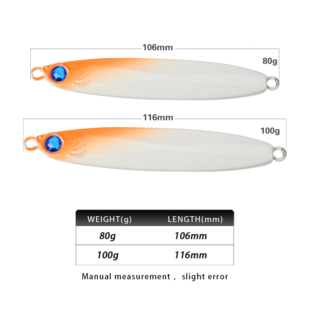 Sea Fishing Boat Casting Metal Jig Lure 80g 100g Fast Retrieve Bare Blade Spanish Mackerel Long-Range Lead Fish Artificial Bait – Hard Lure – view 3