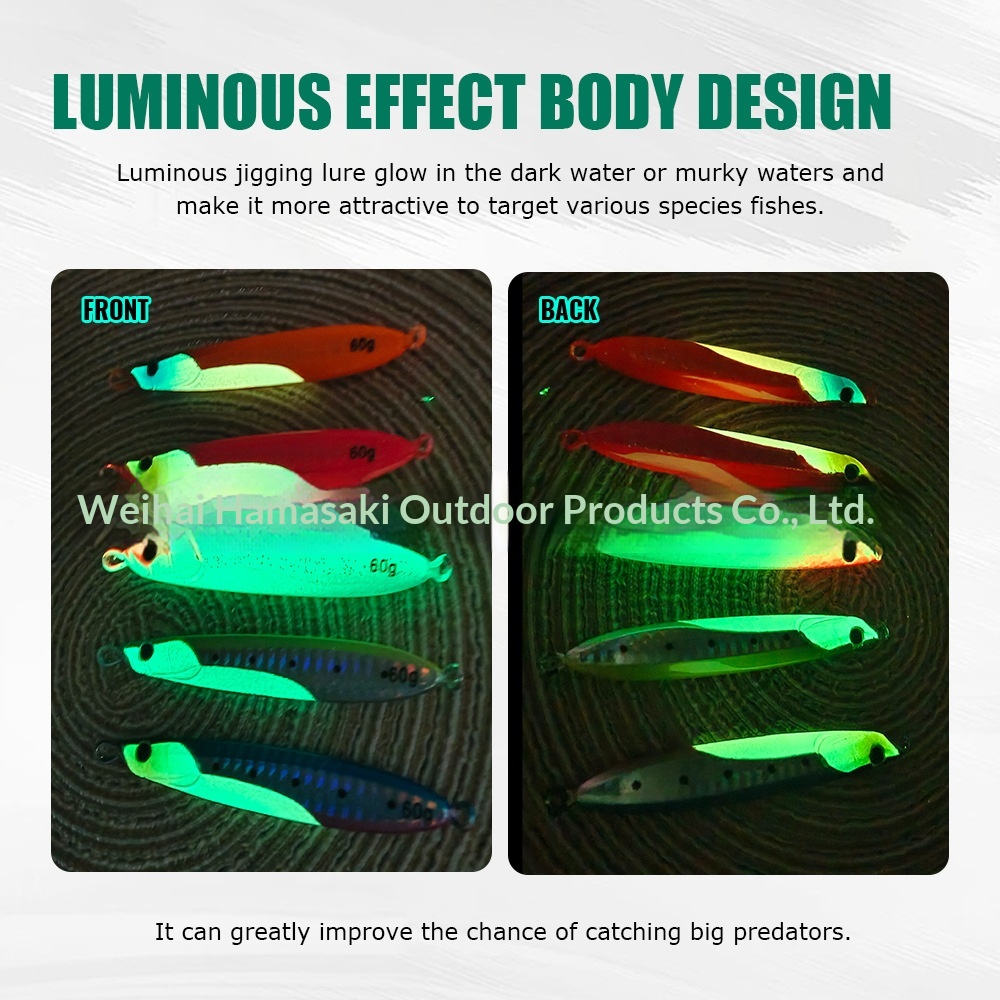 Tolure Long-Cast Jigging Metal Artificial Hard Bait Lure 40g-150g Sea Fishing Boat Fishing Glow-in-the-Dark Slow-Rolling Jig – Hard Lure – view 4