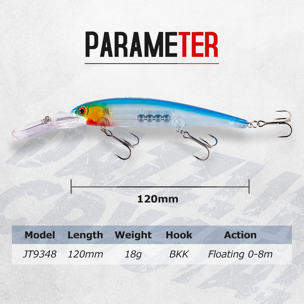 JTLURE Stainless Steel Three-Prong Hook Growing Tongue Plate Lure Minnow 12cm 18g Saltwater Artificial Saltwater Fish – Hard Lure – view 4