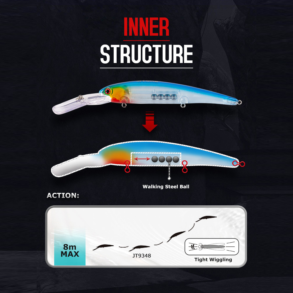 JTLURE Stainless Steel Three-Prong Hook Growing Tongue Plate Lure Minnow 12cm 18g Saltwater Artificial Saltwater Fish – Hard Lure – view 3