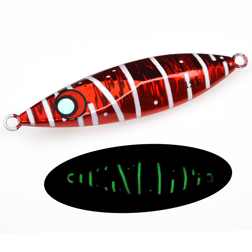 Cross-Border New Product Lead Luminous Effect 80g 100g 150g 200g Slow-Shake Sea Fishing Jig Without Hooks Stock Wholesale Night – Hard Lure – view 3