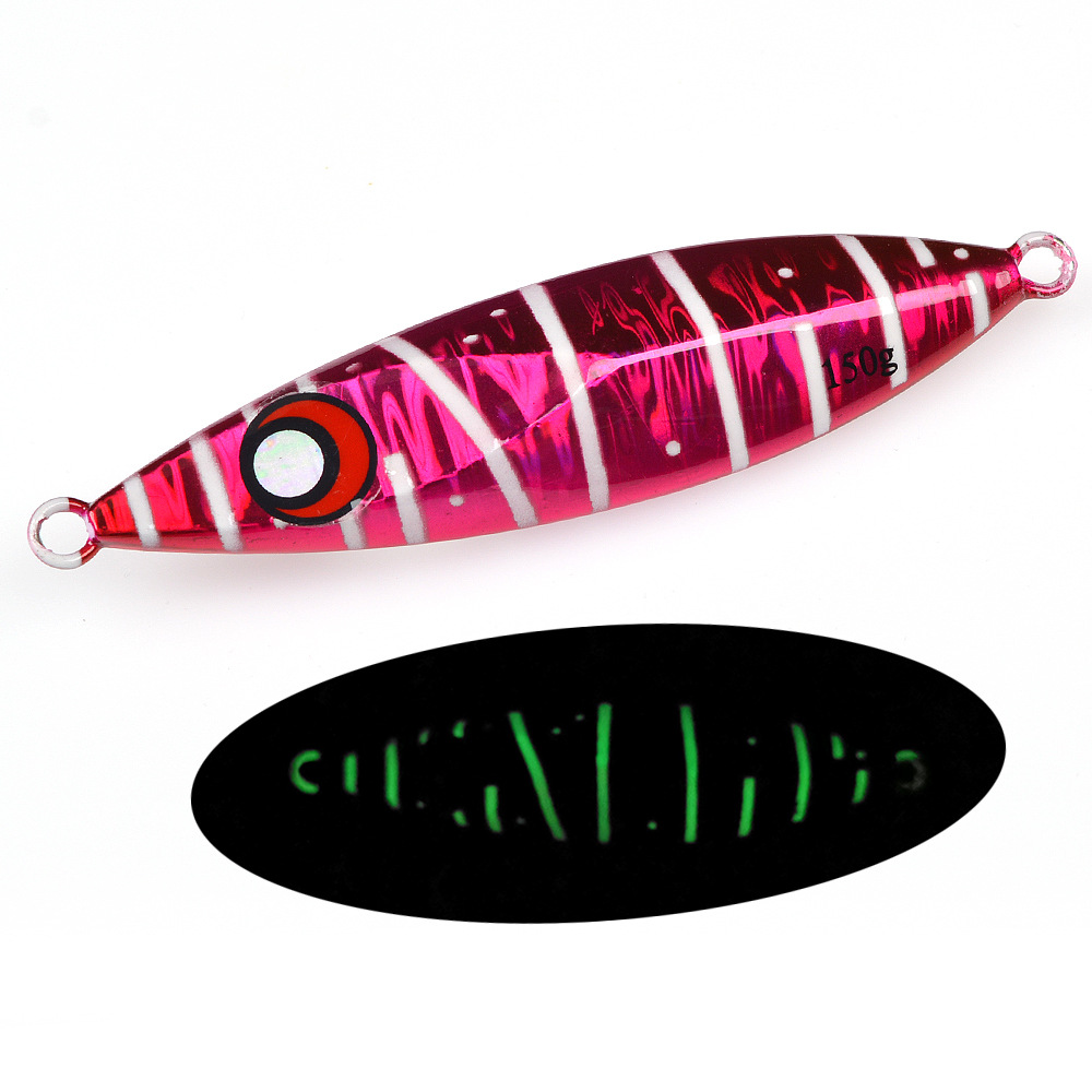 Cross-Border New Product Lead Luminous Effect 80g 100g 150g 200g Slow-Shake Sea Fishing Jig Without Hooks Stock Wholesale Night – Hard Lure – view 4