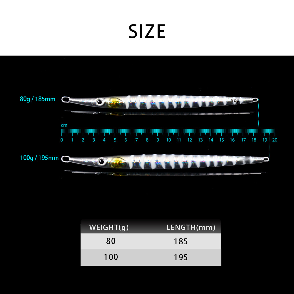 Cross-Border Hot-Selling Fast-Sinking Metal Jig UV Luminous Artificial Hard Bait Sea Fishing Boat Fishing Spanish Mackerel 80g – Hard Lure – view 2