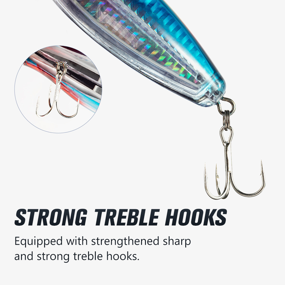 Manufacturer Wholesale Stainless Steel Surface-Walking Popper 12cm/43g Artificial Hard Bait Rattling Beads Lure – Hard Lure – view 4